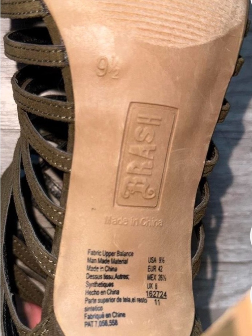 Brash Olive Suede Strappy High Heel Sandal - Picture 4 of 14